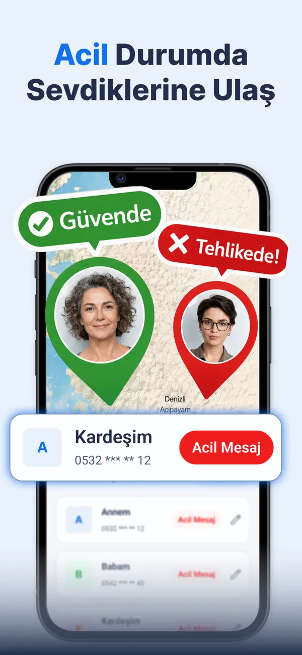Acil durumda sevdiklerine ulaş - durum ve konum bilgisi gönderme